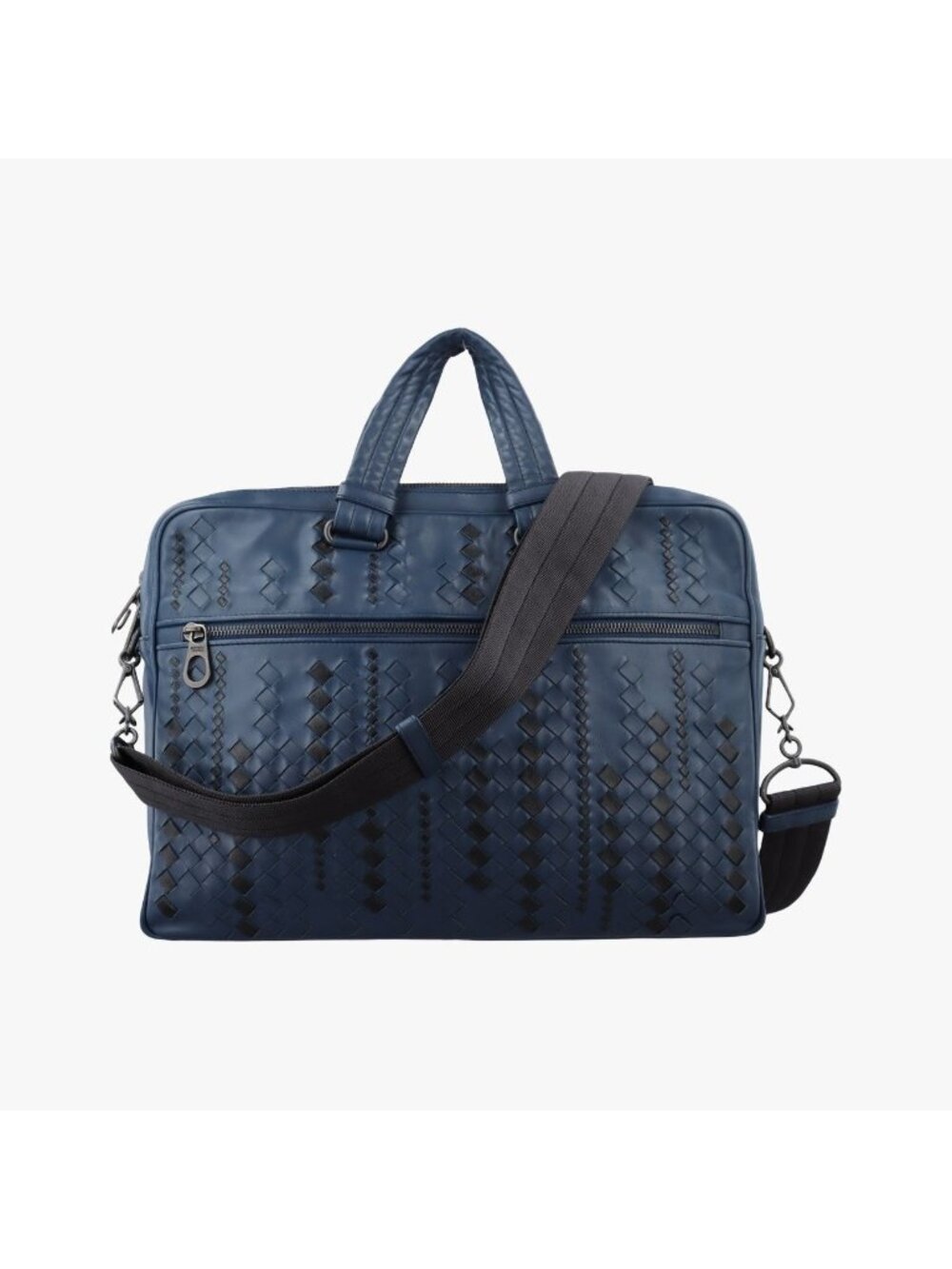Bottega Veneta Intrecciato Blue Black Lambskin